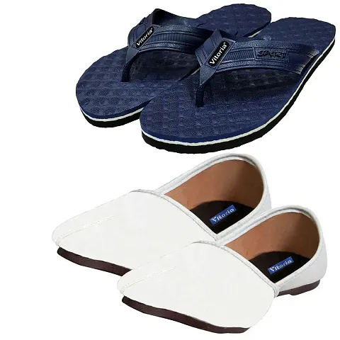 Graceful Jalsa/Jutti With Flip-Flop Sleeper Combo For Men And Boys (Pack-Of 2)