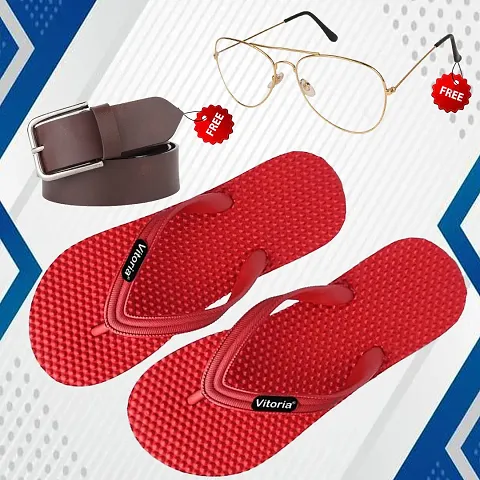 Stylish Slipper with Belt and Sunglass Combo for Men