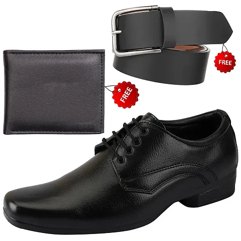 Fashionable Trendy Formal Shoes With Free Wallet And Belt For Men And Boys