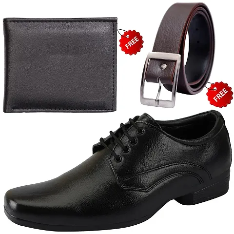 Fashionable Trendy Formal Shoes With Free Wallet And Belt For Men And Boys