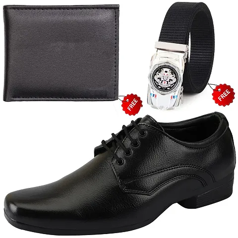 Fashionable Trendy Formal Shoes/Party Shoes/Shoes Combo With Free Wallet Belt For Men And Boys