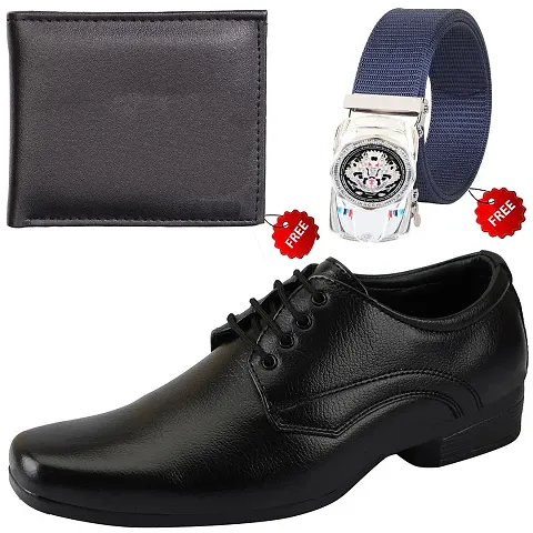 Fashionable Trendy Formal Shoes/Party Shoes/Shoes Combo With Free Wallet Belt For Men And Boys