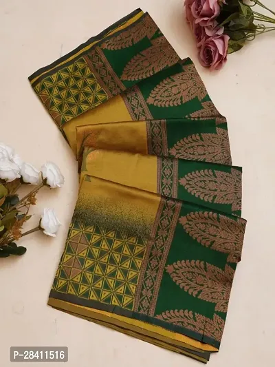 Classic Banarasi Soft Silk Zari Work Saree With Blouse Piece For Women-thumb0