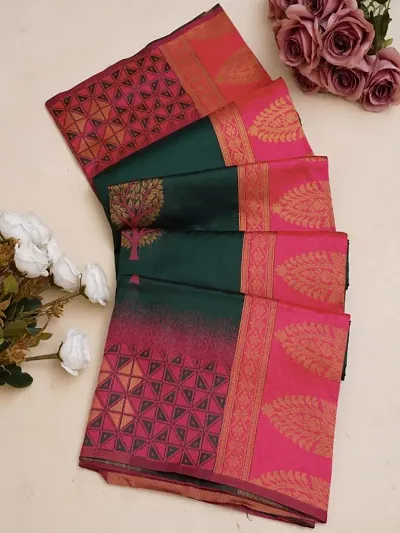 Classic Banarasi Soft Silk Zari Work Saree With Blouse Piece For Women