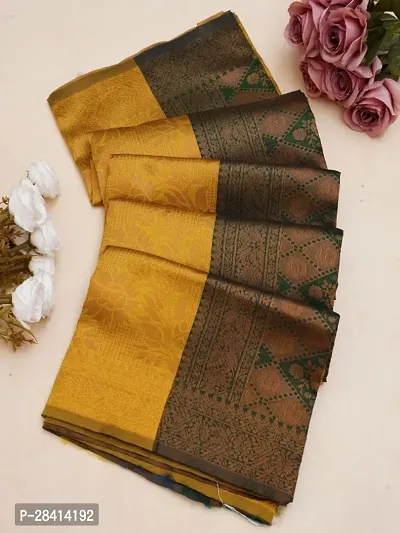 Classic Banarasi Soft Silk Zari Work Saree With Blouse Piece For Women