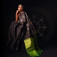 Beautiful Silk Blend Saree With Blouse Piece For Women-thumb3