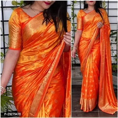 TRENDY SOFT LICHI SILK SAREES WITH BLOUSE PIECE