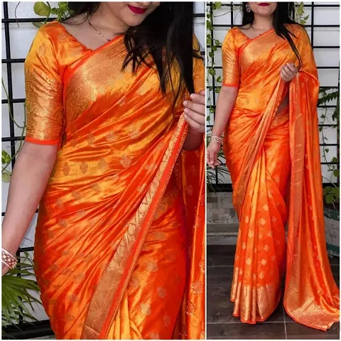 New In Silk Blend Saree with Blouse piece 