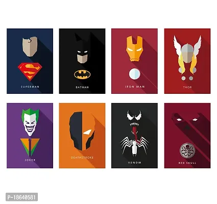 AD INFINITUM Wall Decor Posters 300gsm Matte Paper Size 9x13 (Marvel DC Set of 8)