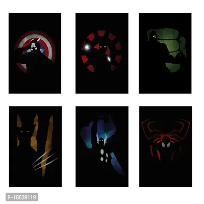 AdINFINITUM Marvel Superheroes Avengers Poster - (Paper, Multicolour, 8x12-inches) - Set of 6