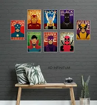AD INFINITUM Wall Decor Marvel Logo Posters 300gsm Matte Paper, Multicolor, 9x13, Set of 8-thumb1