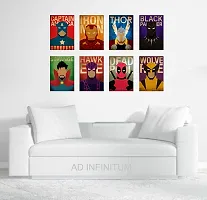 AD INFINITUM Wall Decor Marvel Logo Posters 300gsm Matte Paper, Multicolor, 9x13, Set of 8-thumb3