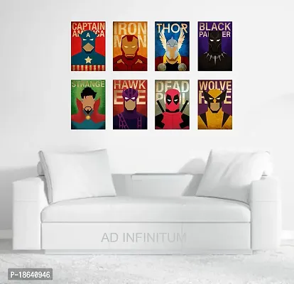 AD INFINITUM Wall Decor Marvel Logo Posters 300gsm Matte Paper, Multicolor, 9x13, Set of 8-thumb4