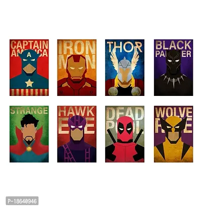 AD INFINITUM Wall Decor Marvel Logo Posters 300gsm Matte Paper, Multicolor, 9x13, Set of 8-thumb3