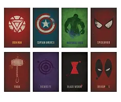 AD INFINITUM Wall Decor 300gsm Matte Paper Posters (Marvel Logo_3, 9x13 Inch), Set of 8 (Multicolor)-thumb2
