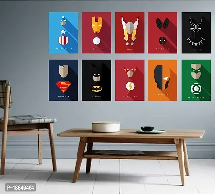 AD INFINITUM Wall Decor Posters 300gsm Matte Paper Size 9x13 (Marvel And DC Set of 10)-thumb2