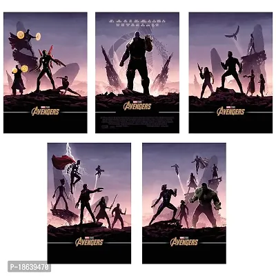 AD INFINITUM Superheros Posters |9 Inches X 13 Inches| 300Gsm Paper Print Poster (Marvel Set of 5)-thumb0
