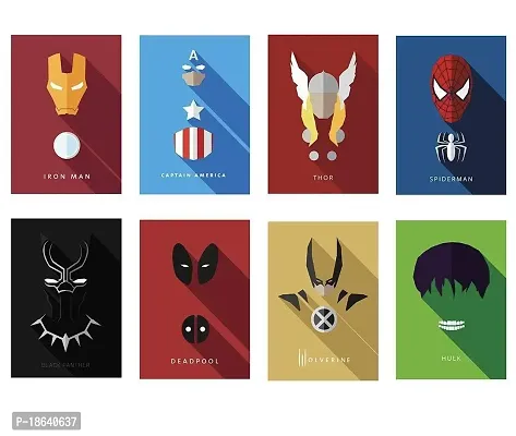 AD INFINITUM Wall Decor Posters 300gsm Matte Paper Size 9x13 (Marvel Set of 8)