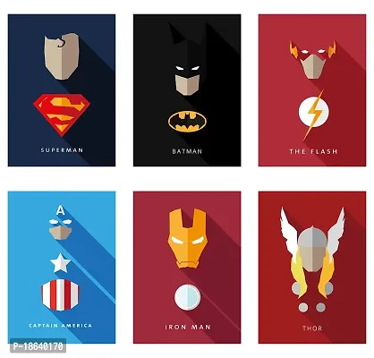 AD INFINITUM Wall Decor Posters 300gsm Matte Paper Size 9x13 (Marvel  DC Set of 6)