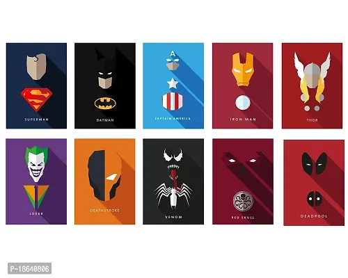 AD INFINITUM Wall Decor Posters 300gsm Matte Paper Size 9x13 (Marvel  DC Set of 10)