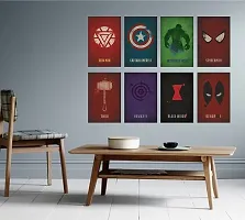 AD INFINITUM Wall Decor 300gsm Matte Paper Posters (Marvel Logo_3, 9x13 Inch), Set of 8 (Multicolor)-thumb1