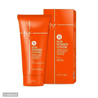 N+ Professional Sunscreen Lotion 30 SPF Sunblock with Moisturising And Lightening advantage UVA  UVB Protection for All Types of Skin | 100ml (1)