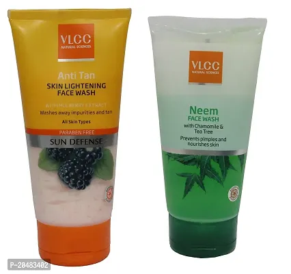 Vlcc Combo Kit of Anti-Tan Face Wash (150 ml)  Neem Face Wash (150 ml) (Pack of 2)