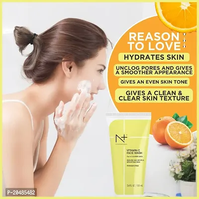 N+ Professional Vitamin C Face Wash For Oily to Normal Skin women  men, Hydration, Brightening, Pore Cleansing, Detan, Acne  Sensitive Skin, No Parabens (100ml) (Pack of 1)-thumb5