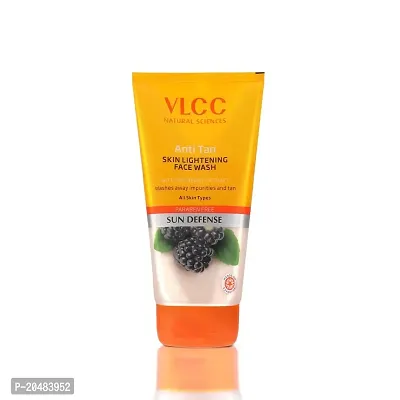 VLCC Anti Tan Skin Lightening Face Wash -150ml X 2. Buy One Get One - With Mulberry  Orange Peel Extract.