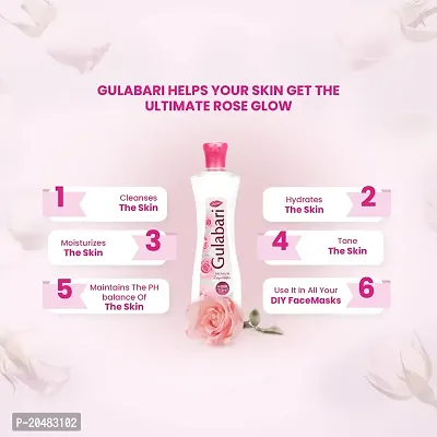 Dabur Gulabari Premium Rose Water - 400ml (Pack of 3) | With No Paraben | Cleanses, Hydrates  Moisturises Skin | Balances  Restores Skin's pH Levels | For All Skin Types-thumb4