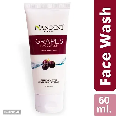 Nandini Grape Face wash Enriched with Grape Fruit Extract  Vitamin-E Gives You a Smoother  clearer Skin, 60ml. | 2.02 fl. oz (Pack of 4)-thumb2