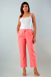 JAIPURI LIBAS Girls cotton Slub Peach color trouser-thumb3