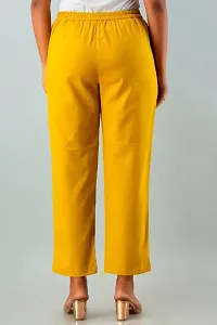 JAIPURI LIBAS Girls cotton Slub Musturd color trouser-thumb1