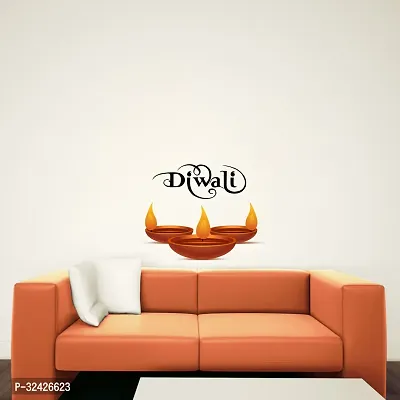 Diwali Special Diya Design Wall Sticker 30 Cm X 45 Cm-thumb3