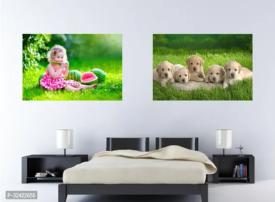 Dog Puppy And Cute Baby Wall Poster-thumb0