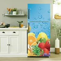 Strawberry And Lemons Fridge Wrap Large Self Adhesive Sticker(Pack Of 1)-thumb1