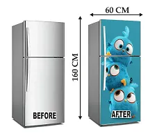 Blue Cartoon Fridge Self Adhesive Sticker (Pack Of 1)-thumb2