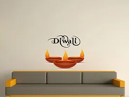 Diwali Special Diya Design Wall Sticker 30 Cm X 45 Cm-thumb1