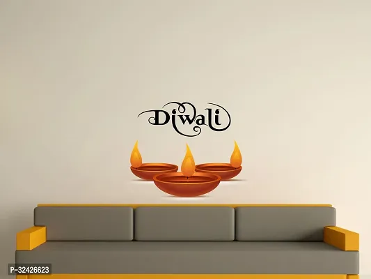 Diwali Special Diya Design Wall Sticker 30 Cm X 45 Cm-thumb2