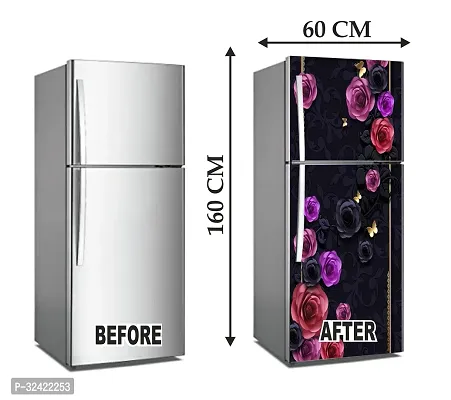 Beautiful Flower Fridge Wall Sticker For Double Single Door Sticker (Pack Of 1)-thumb3