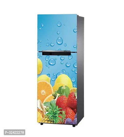 Strawberry And Lemons Fridge Wrap Large Self Adhesive Sticker(Pack Of 1)