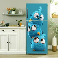 Blue Cartoon Fridge Self Adhesive Sticker (Pack Of 1)-thumb1