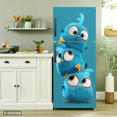 Blue Cartoon Fridge Self Adhesive Sticker (Pack Of 1)-thumb2