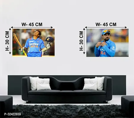 Indian Cricketers Virat Kohli And Sachine Wall Poster-thumb2