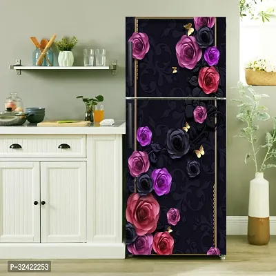 Beautiful Flower Fridge Wall Sticker For Double Single Door Sticker (Pack Of 1)-thumb2