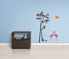 Stylish Pink Flamingos Bamboo at Sunset Wall Sticker-thumb2