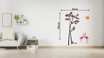 Stylish Pink Flamingos Bamboo at Sunset Wall Sticker-thumb3