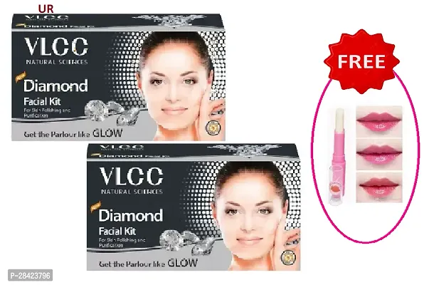 Natural Diamond Facial Kit 60g with Lipbalm Pack of 2