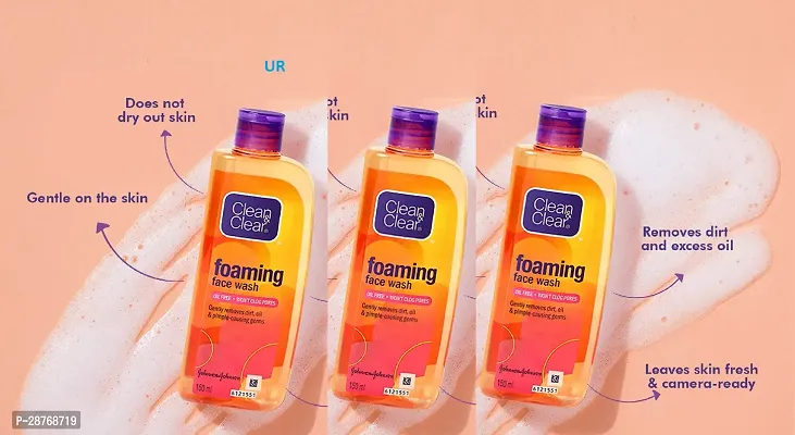 Clean  Clear Foaming Face Wash 150 Ml Face Wash  (150 Ml) (pack of 03)