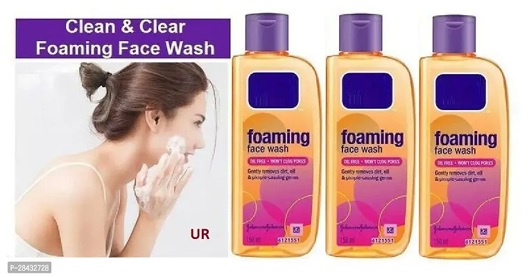 Clean  Clear Foaming Face Wash For Oily Skin, 150ml (Pack of 03)